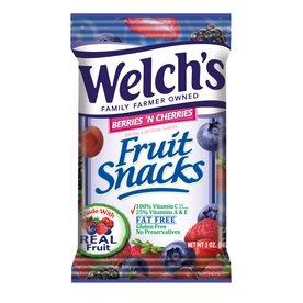 WELCH'S FRUIT SNACK, BERRIES & CHERRIES 5 OZ *872*