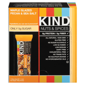 KIND BAR, MAPLE GLAZED PECAN & SEA SALT 12 CT *610*