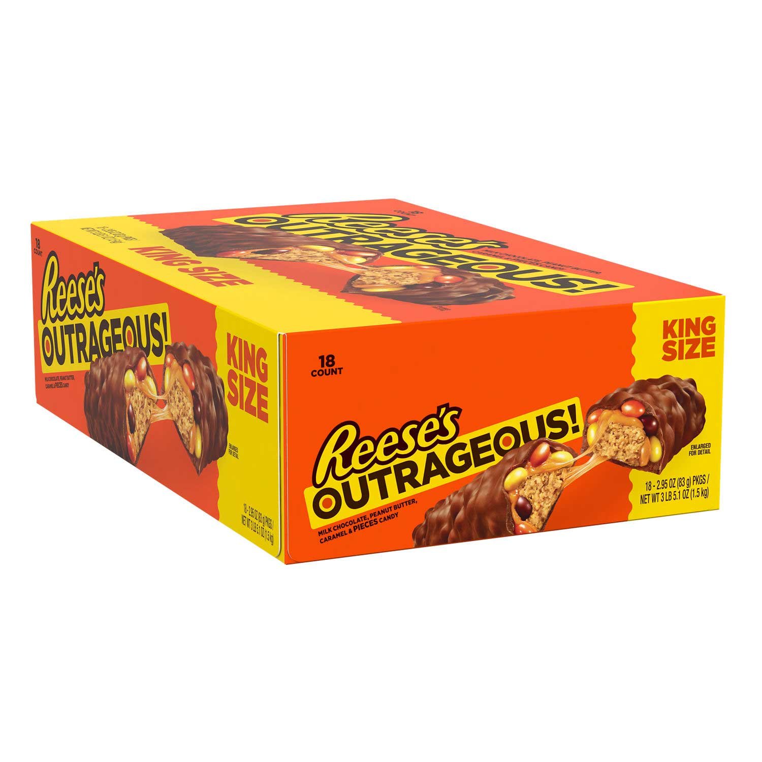 REESE'S OUTRAGEOUS KING SIZE, 18 CT