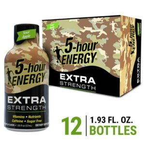 5- HOUR ENERGY DRINK EXTRA STRENGTH , SOUR APPLE 12 CT *1123*