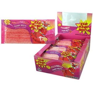 SOUR POWER BELTS,STRAWBERRY  24 CT *166*