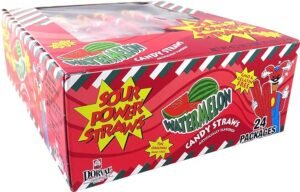 SOUR POWER STRWS,  WATERMELON 24 CT *168*