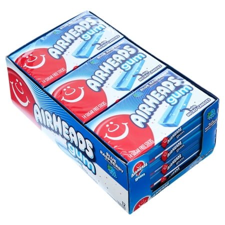 AIRHEADS GUM, BLUE RASPBERRY 12 *NEW*