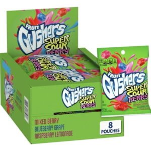 FRUIT GUSHERS, SOUR BERRY ( GREEN )  4 OZ 8 CT *NEW*