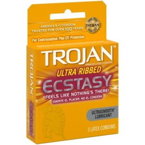 TROJAN ECSTASY ULTRA RIBBED 6 CT