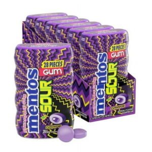 PERFETTI MENTOS  GUM  BOTTLE  SF SOUR GRAPE 28 PC