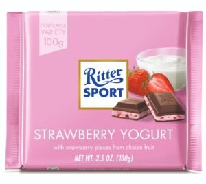 RITTER SPORT, MILK CHOCOLATE WITH STAWBERRY CREME 12 CT