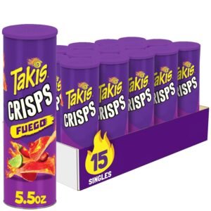 TAKIS FUEGO SPICY POTATO CRISPS  15 CT 5.5 OZ