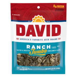 DAVID'S JUMBO SUNFLOWER SEEDS RANCH 5.25 OZ 1/12CT