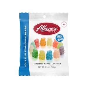 ALBANESE WORLD'S BEST 12 FLAVOR SOUR GUMMI BEARS 3.5 OZ.X 12CT