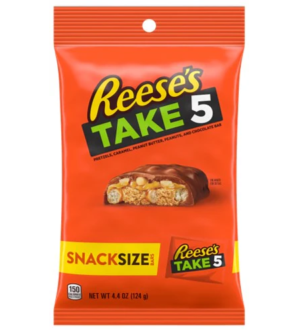 REESE'S TAKE 5 SNACK SIZE PEG BAG 4.5OZ 9CT