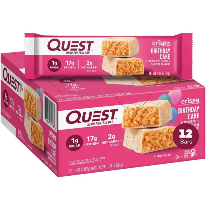 QUEST CRISPY BIRTHDAY CAKE 2.15 OZ X 12 CT