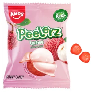 AMOS, PEELERZ GUMMY LYCHEE 6 OZ X12 CT