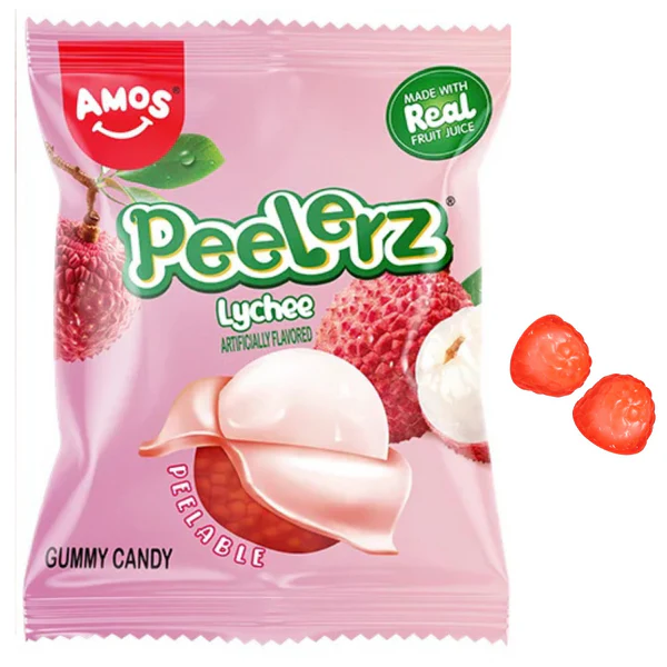 AMOS PEELERZ GUMMY LYCHEE 6 OZ X12 CT
