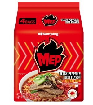 MEP BLACK PEPPER & BEEF FLAVOR REMAN SPICY NOODLES 4 PK