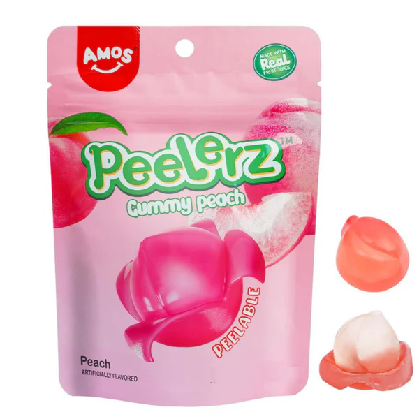 AMOS PEELERZ GUMMY PEACH 6 OZ X12 CT