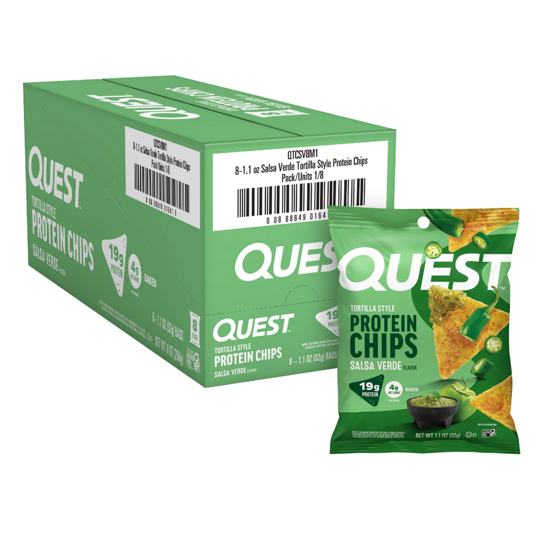QUEST, CHIPS SALSA VERDE 1.1 OZ X 8 CT