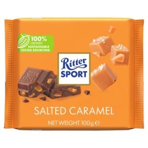 RITTER SPORT, MILK CHOCOLATE & SALTED CARAMEL 12 CT