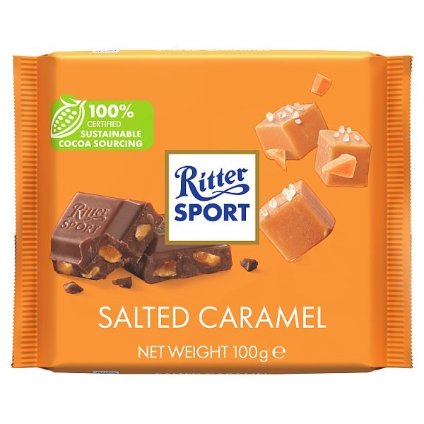 RITTER SPORT, MILK CHOCOLATE & SALTED CARAMEL 12 CT