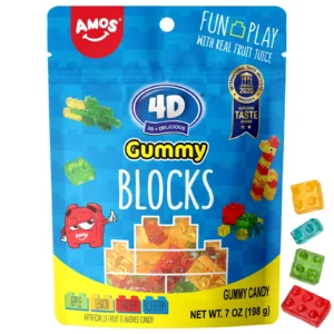 AMOS, 4D BLOCKS FRUIT GUMMY 6 OZ X12 CT