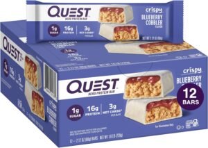 QUEST, HERO PROTEIN BAR, CRISPY BLUEBERRY COBBLER 2.21 OZ X 12 CT