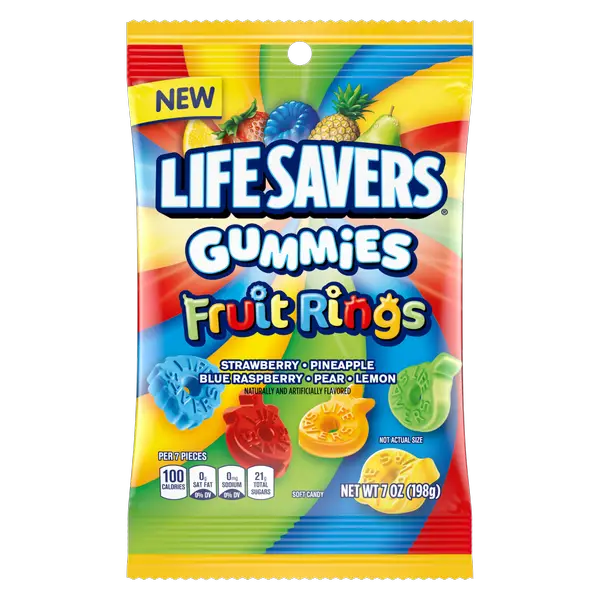 LIFESAVERS, GUMMIES 7 OZ FRUIT RINGS 12 CT
