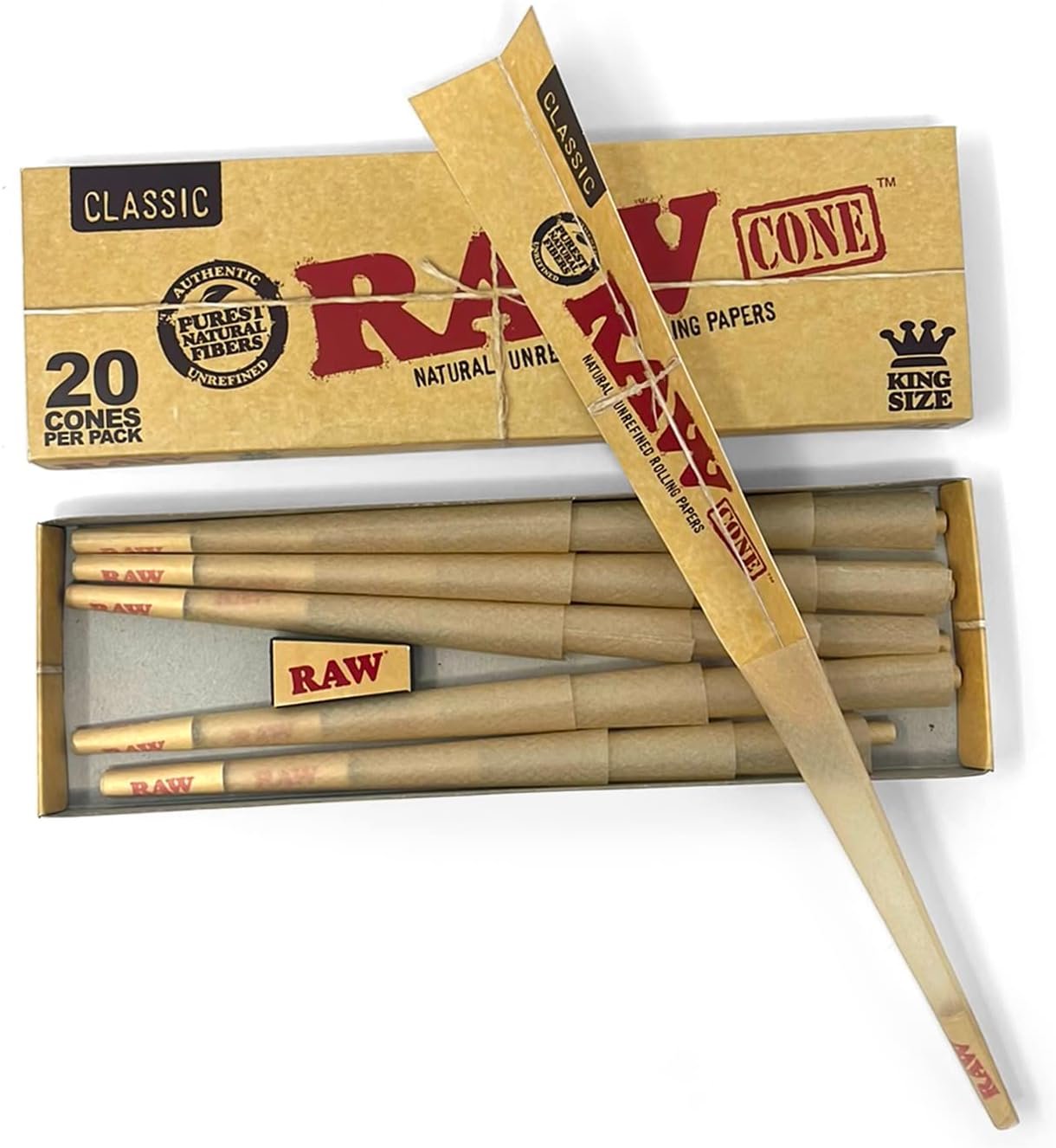 RAW, CLASSIC CONE KING SIZE 20 CT
