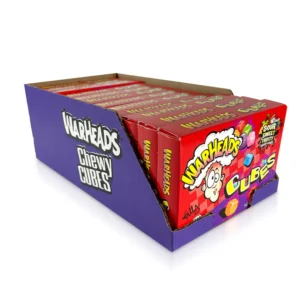 WARHEADS CHEWY CUBES, 4 OZ 12 CT THEATER BOX (PURPLE)