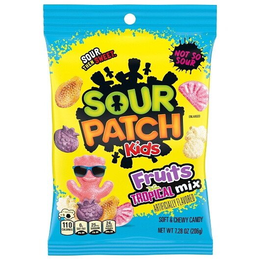 SOUR PATCH KIDS, FRUIT TROPICAL MIX 3.08 OZ 12 CT
