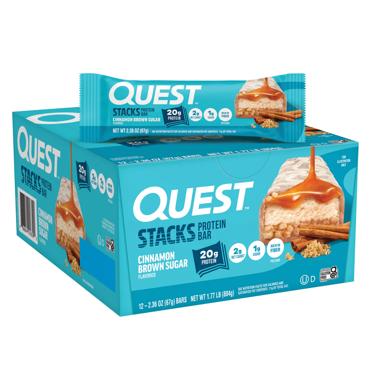 QUEST STACKS CINNAMON BROWN SUGAR 2.36 OZ X 12 CT