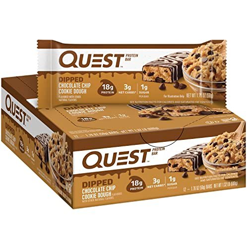 QUEST, PROTEIN BAR DIPPED CHOCOLATE CHIP COOKIE DOUGH 12 CT